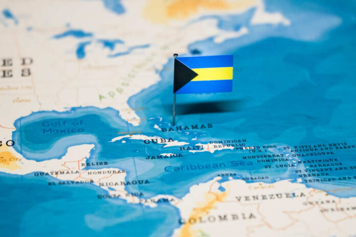The,Flag,Of,Bahamas,In,The,World,Map