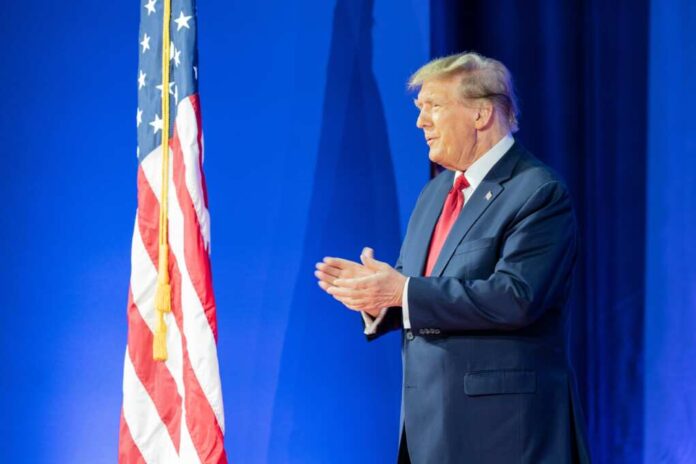 Former,President,Donald,J.,Trump,Arrives,On,Stage,During,Cpac