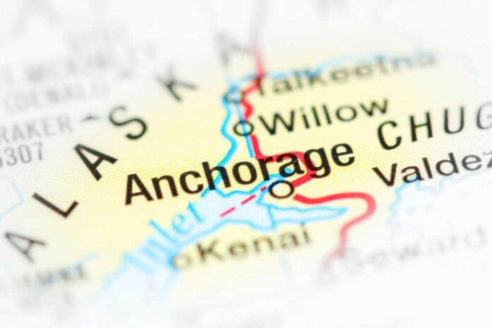 Anchorage,,Alaska.,Usa,On,A,Map