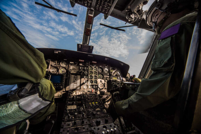 Control,Panel,In,Military,Helicopter,Cockpit,,Copter,Dashboard,With,Displays,