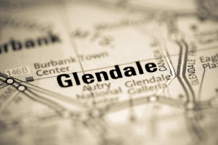 Glendale.,California.,Usa,On,A,Geography,Map