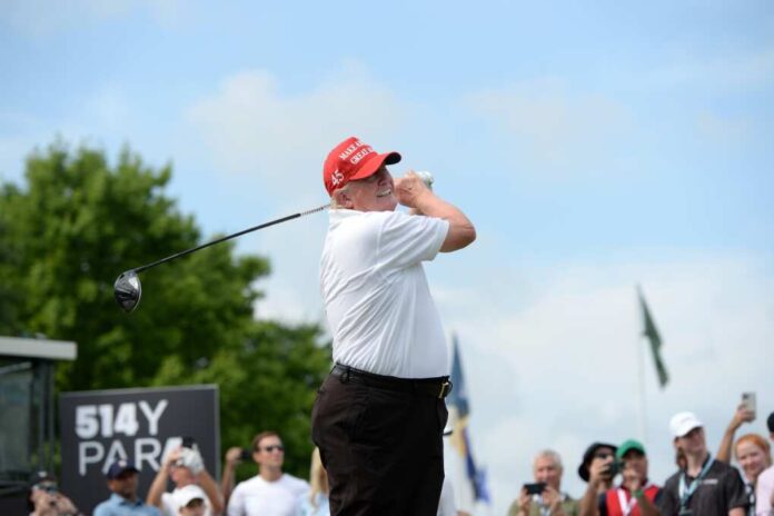 Bedminster,nj-july,28,2022:,Former,President,Trump,Watches,His,Shot,Down,The