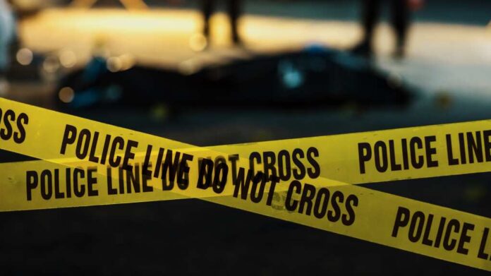 Shot,Focused,On,Yellow,Tape,Showing,Text,"police,Line,Do