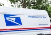 Mail Sabotage Immunity Shocks Nation USPS delivery van with the slogan We Deliver For You.