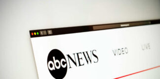Close-up of the ABC News website interface on a computer screen