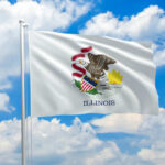 Abortion Politics DOMINATE: Miller’s $1.9M Victory Illinois state flag waving against a blue sky with clouds