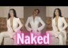 Kylie Jenner shows off her topless chest under her Khy coat