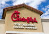 Chick-fil-A restaurant sign displaying the original chicken sandwich