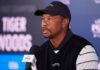 Tiger Woods speaking at a press conference