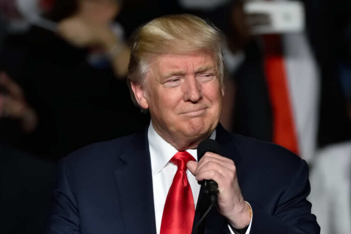 shutterstock_651225961.jpg Donald Trump speaking at a rally with a microphone