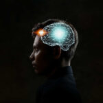 Profile of a person with a digital brain overlay illustrating neural connections