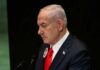 Netanyahu’s Stunning Claim on Iran Deal Revealed! A political leader speaking at the UN assembly with a serious expression