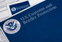U.S. Customs and Border Protection documents on a table