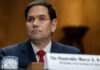 Rubio-Lieu Meltdown Over ‘Sleepy Trump’ A government official sitting at a hearing with a serious expression