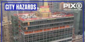 Columns buckle in building on East 42nd Street