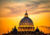 Vatican Power Play: Latin Mass On Ice St. Peter's Basilica dome at sunset