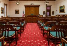 Gun Rights Rebuffed—Hawaii Draws a Line Courtroom with wooden benches facing the judge's bench