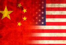 New Hampshire Land Fight Ignites China Fears Flags of China and the USA blended together with a textured background