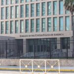 Immunity Wall Stops NYC Power Play Embassy building behind tall black security fence