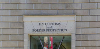 Facade of the U.S. Customs and Border Protection building with signage
