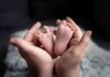 Italy’s Baby Bust Hits 80-Year Low adult hands cradling newborn baby feet