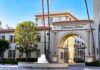 State Revolt Slams Paramount Mega-Merger Entrance gate of Paramount Pictures studio with a fountain