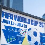 FIFA Loophole Lets US Star Play FIFA World Cup 26 poster with soccer ball in urban setting