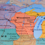 Governor Race Explodes Over Child Trans Funding Detailed map highlighting Wisconsin and surrounding Midwestern states
