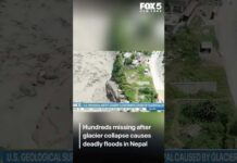 Satellite Snap Reveals Killer Glacier Break Nepal glacier collapse triggers deadly floods