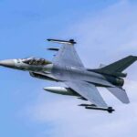 Russian Drone Downed In Romania Fighter jet banking in the sky