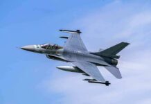 Russian Drone Downed In Romania Fighter jet banking in the sky