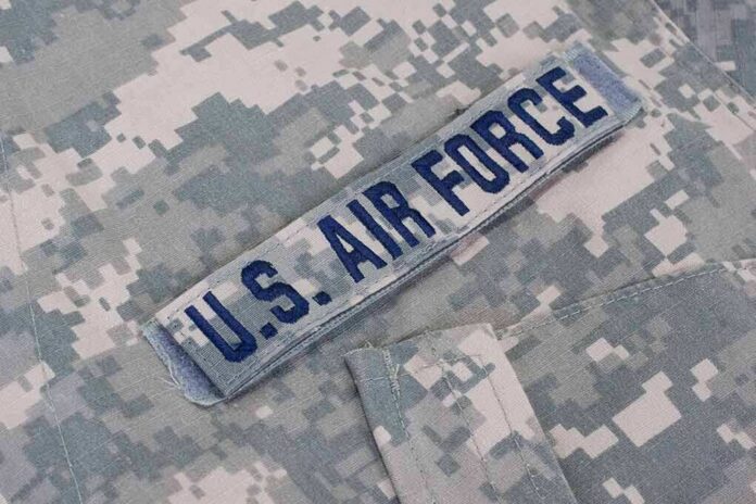 shutterstock_163881299 U.S. Air Force name tape on digital camouflage uniform