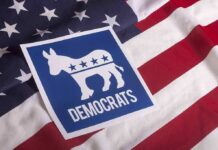 Dirty Break Playbook Rattles Democrats Democratic Party donkey symbol on American flag