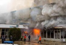 Shocking Blaze Levels Century-Old Church firefighters respond to large building fire with heavy smoke