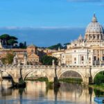 Closed-Door Pick Stirs Jersey Catholics St. Peter's Basilica behind Ponte Sant'Angelo over the Tiber River