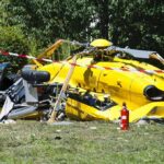 Deadly Apache Fall Near Fort Hood yellow helicopter crash scene on grassy field