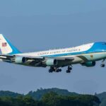 Presidential Flyby Freezes Headsets Air Force One Boeing 747 on approach