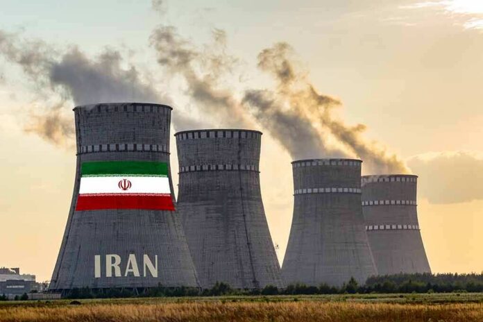 shutterstock_1590729430 nuclear power plant cooling towers in Iran at sunset