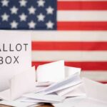 Shocking GOP Power Play – Massie SILENCED! Ballot box with papers in front of an American flag