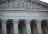 Supreme Court Greenlights Controversial Voter Checks Supreme Court building facade with Corinthian columns and frieze