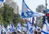 Golan Gambit Ignites Global Backlash Israeli flags waved at a street demonstration