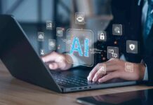 King’s Existential Warning Jolts AI Titans Hands typing on laptop with AI and tech icons overlay