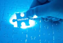Election-Eve Medicare Money Sparks Uproar Hand placing a puzzle piece labeled Medicare