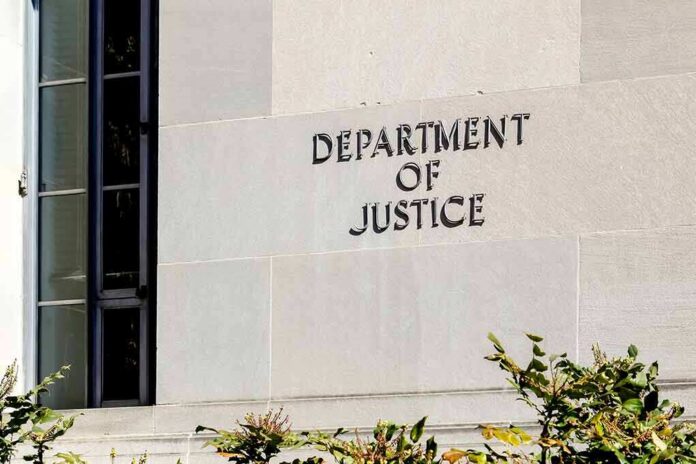shutterstock_1664517481 Department of Justice building exterior wall