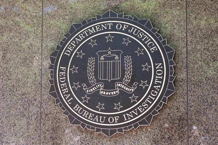 FBI seal mounted on a stone wall