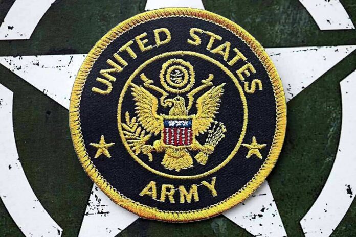 Kyiv,,Ukraine,-,October,7,,2025,United,States,Army,Patch United States Army embroidered patch on a green star background