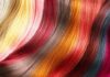 Colorful hair strands in flowing gradients